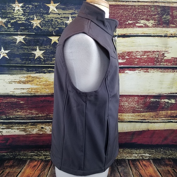 WYOMING TRADERS MENS MORGAN SOFT-SHELL VEST - CHARCOAL - Picture 2 of 6